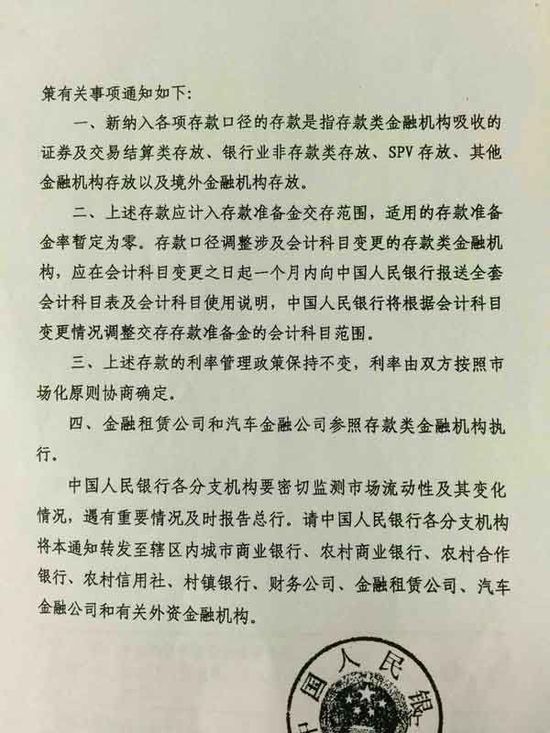 央行正式發文將部分同業納入存貸比 存準率暫為零