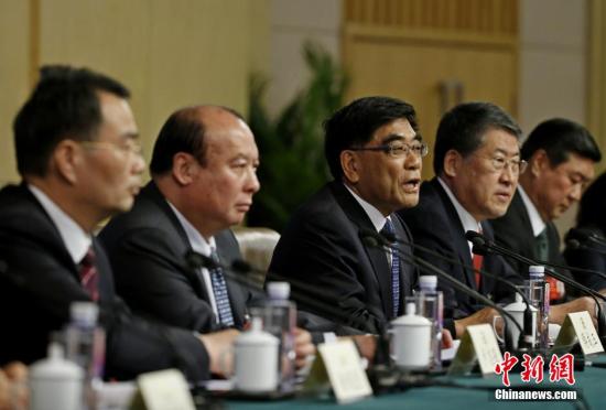 3月11日，全國政協十二屆四次會議在北京梅地亞兩會新聞中心召開記者會