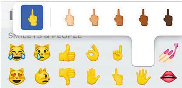 蘋果iOS 9.1系統表情包納入“不雅手勢”符號