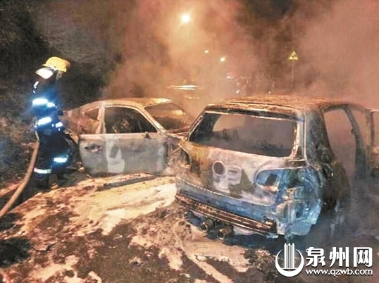 豪車主夜上清源山飆車 5車連撞起火男子受傷