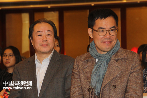 北京市臺辦副主任黃塞溪（左）、臺北市文化局局長劉維公（右）出席交流酒會