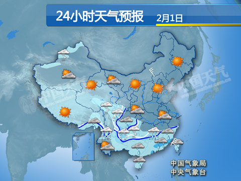 今天，湖南等地有小到中雪或雨夾雪。