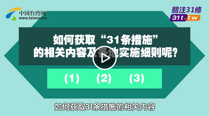 關於促進兩岸經濟文化交流合作的若干措施（31條）