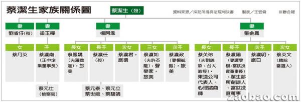 蔡英文家族關係圖（圖片來自聯合早報）