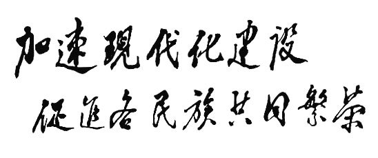 鄧小平為廣西壯族自治區成立三十週年題詞（1988年11月2日）