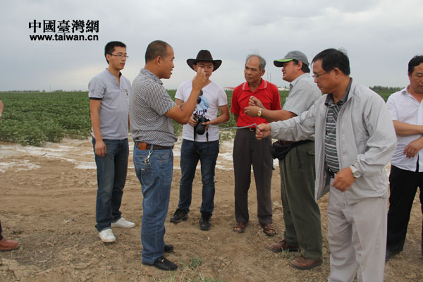 高雄農會參訪團走進兵團現代農業示範園區，在田間地頭裏進行農業技術交流