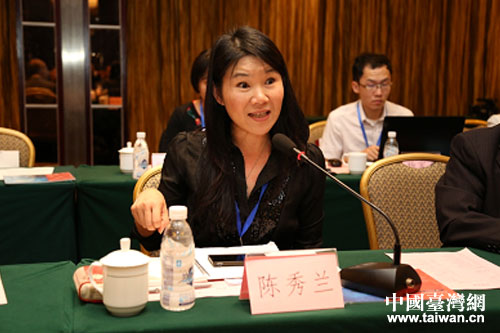 臺灣旺報副總編輯陳秀蘭在座談會上發言。