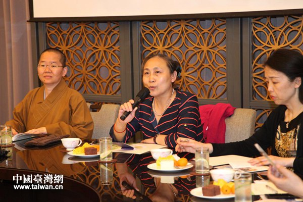 北京市文物局副局長劉超英在研討會上發言。（台灣網 雍紫薇 攝）