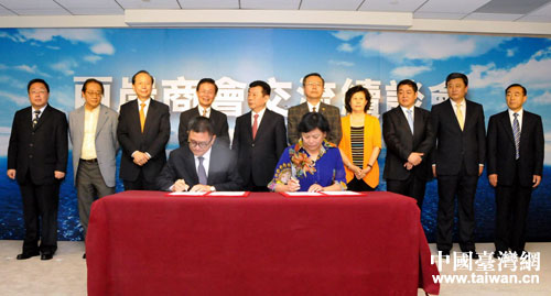 圖：山東省工商聯與臺灣工商企業聯合會簽訂合作協議