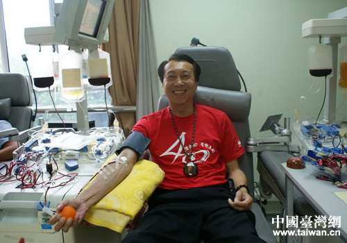 陳澤人8月18日在上海捐獻第一千次血小板。