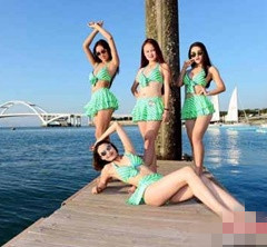 中國最美腿模大賽模特出海泳裝拍攝