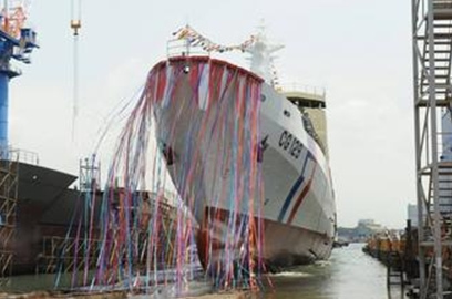 臺灣3000噸級巡防艦下水海巡執法能力大幅增強