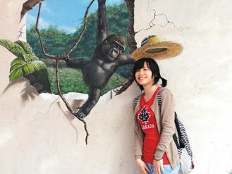 臺北動物園設計3D壁畫遊人可跟金剛猩猩合照
