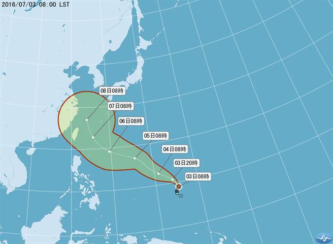 颱風路徑潛勢預報圖