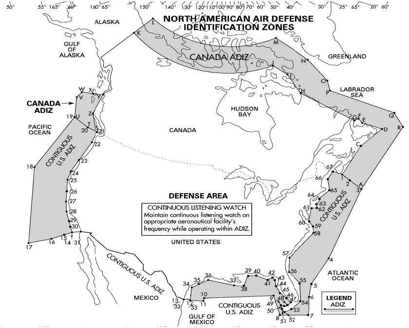 加拿大和美國本土防空識別區。