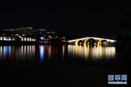 【聚焦G20】京杭大運河杭州段夜景璀璨