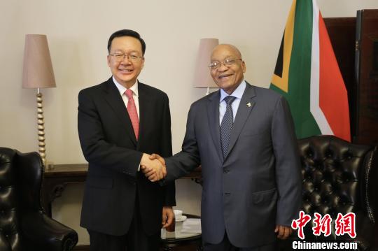 中國駐南非大使田學軍夫婦向總統祖馬等政要辭行