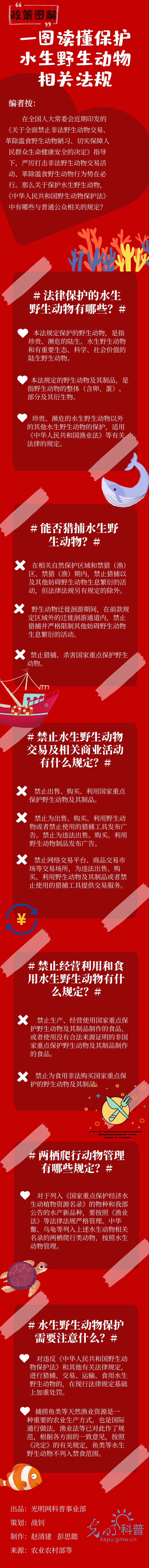 【政策圖解】一圖讀懂保護水生野生動物相關法規