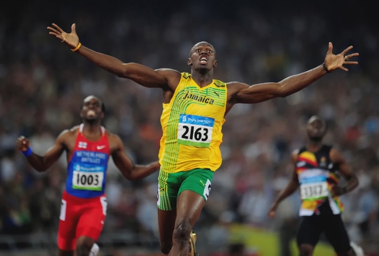 2008年8月的北京奧運會上，牙買加運動員博爾特參加200米決賽。圖源：路透社