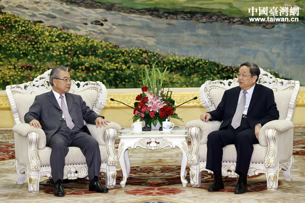俞正聲18日在北京會見了臺灣工業總會大陸經貿考察團一行