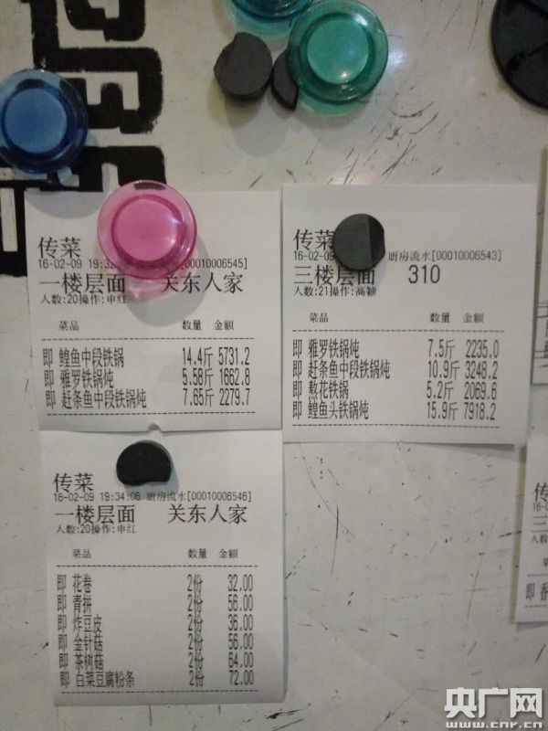 飯店提供的傳功能表。