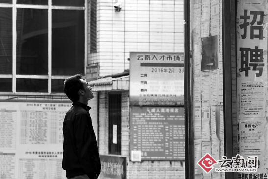 2月3日,在省人才市場,一位市民正在看招聘信息。 記者 高偉 實習生 周柯妤 攝