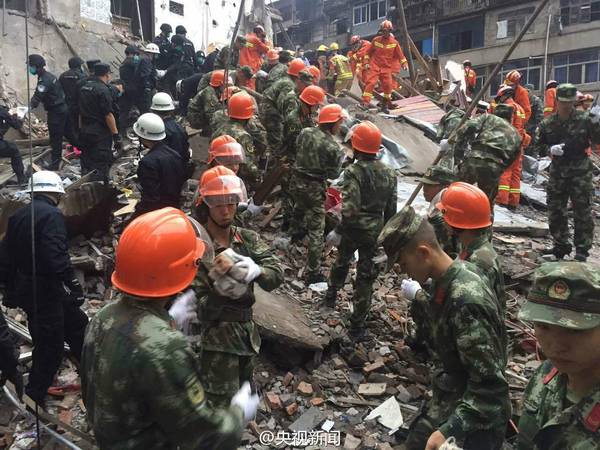 浙江溫州發生樓房倒塌事故 有人員被掩埋(圖)