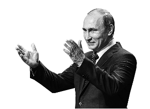 美國共和黨總統候選人唐納德�特朗（左）普曾多次讚賞俄羅斯總統弗拉基米爾�普京（下）。