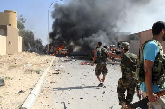 2016年8月，利比亞政府在蘇爾特打擊“伊斯蘭國”行動取得進展。新華社發