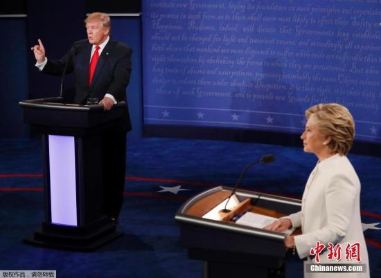 當地時間2016年10月19日，美國拉斯維加斯，2016美國總統大選第三場辯論也是最後一次辯論在美國內華達大學拉斯維加斯分校舉行。。