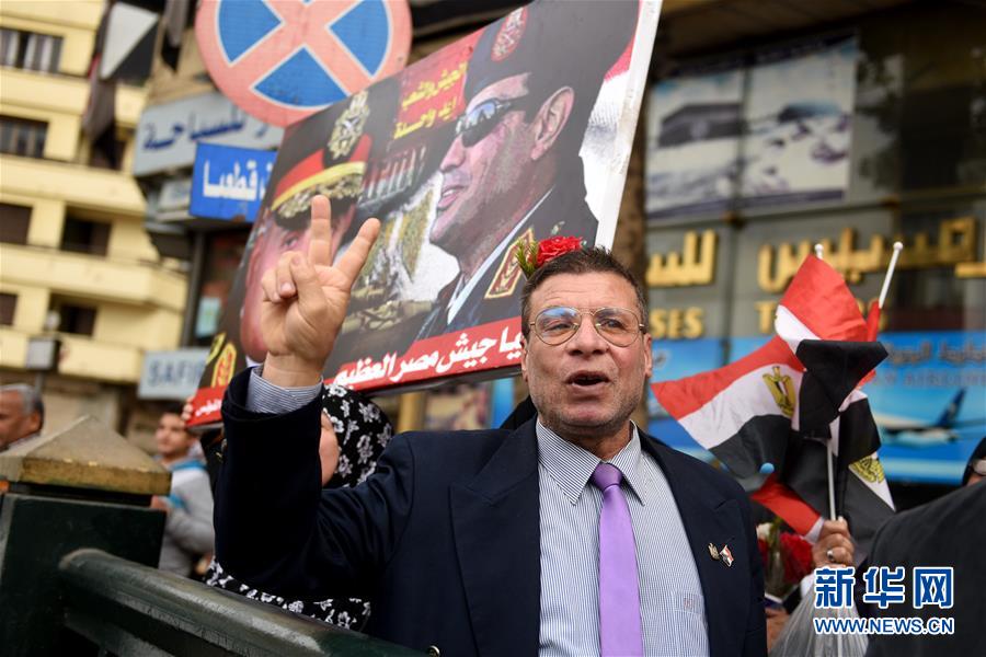 （國際）（1）埃及開羅：民眾舉行集會支援總統塞西