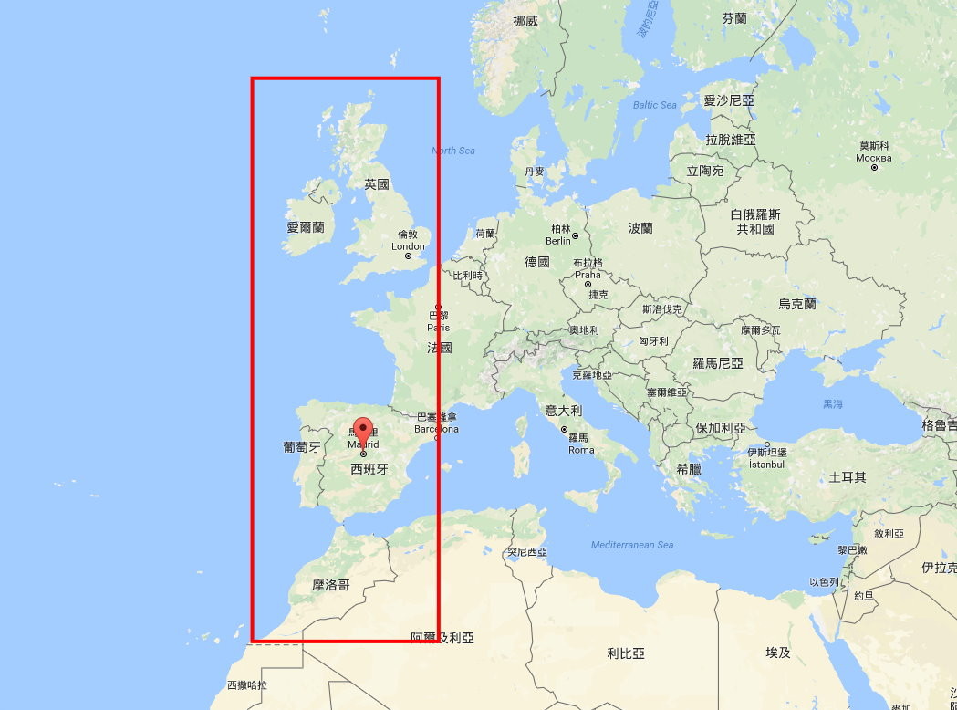 如果看世界地图就会发现,西班牙和英国,葡萄牙,摩洛哥位於同一条