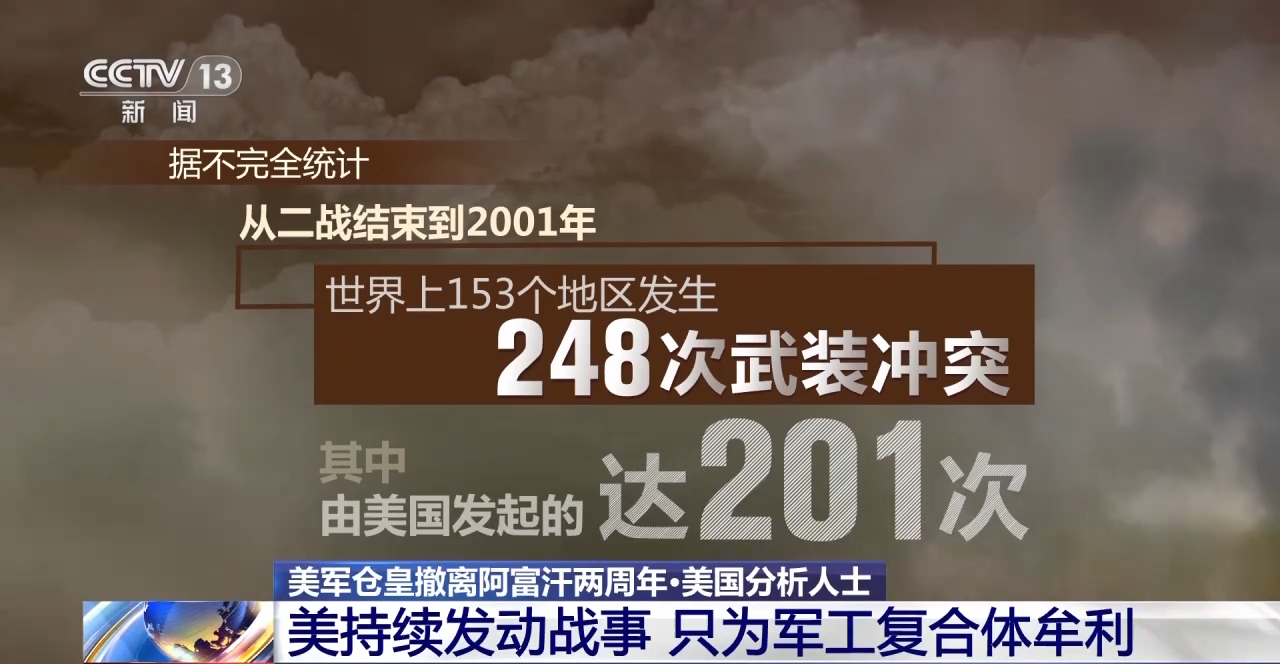美軍倉皇撤離阿富汗兩週年丨美分析人士：美持續發動戰事 只為軍工複合體牟利