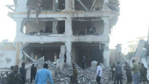 索馬利亞中國使館所在就酒店發生爆炸。圖片來源：英國廣播公司