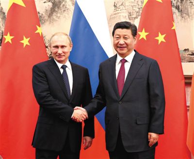 9日，國家主席習近平在北京釣魚臺國賓館會見俄羅斯總統普京。新華社記者