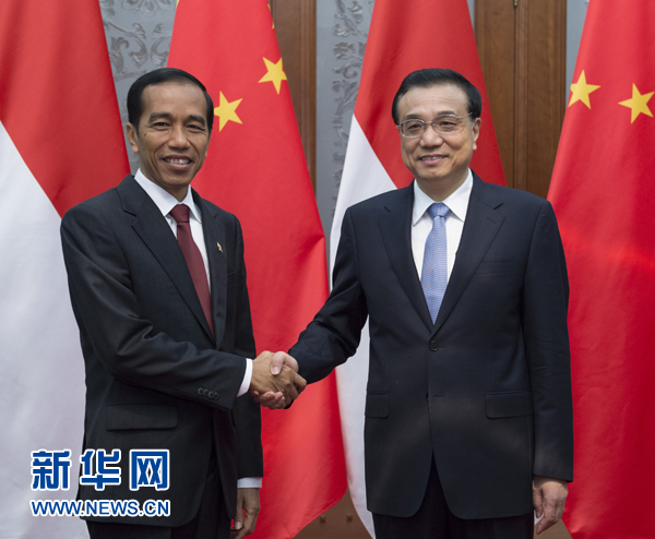 11月9日，國務院總理李克強在北京人民大會堂會見印尼總統佐科。新華社記者王曄攝