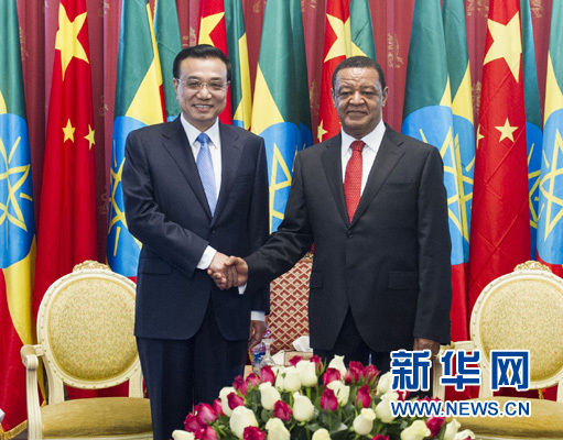 5月6日，中國國務院總理李克強在亞的斯亞貝巴國家宮會見衣索比亞總統穆拉圖。 新華社記者王曄攝