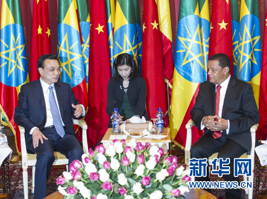 5月6日，中國國務院總理李克強在亞的斯亞貝巴國家宮會見衣索比亞總統穆拉圖。