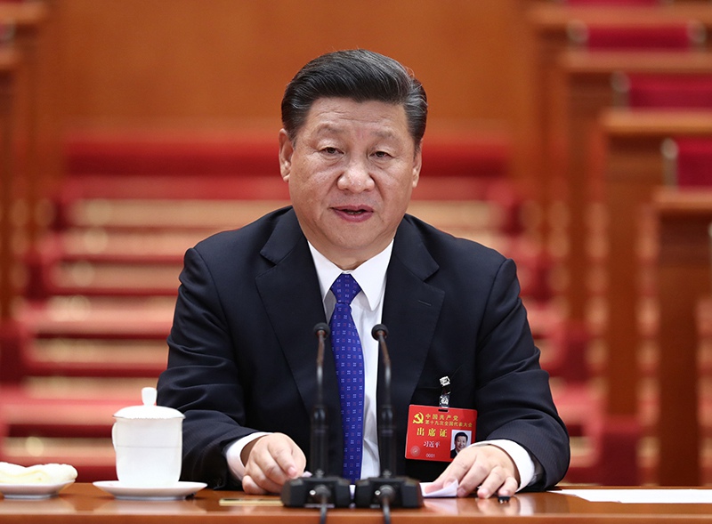 10月17日,中國共産黨第十九次全國代表大會在北京人民大會堂舉行預備會議。習近平同志主持會議。新華社記者 鞠鵬 攝