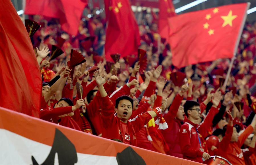 （體育）（57）足球——世預賽：中國隊戰勝韓國隊
