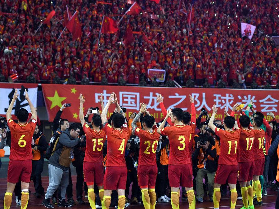 （體育）（4）足球——世預賽：中國隊戰勝韓國隊