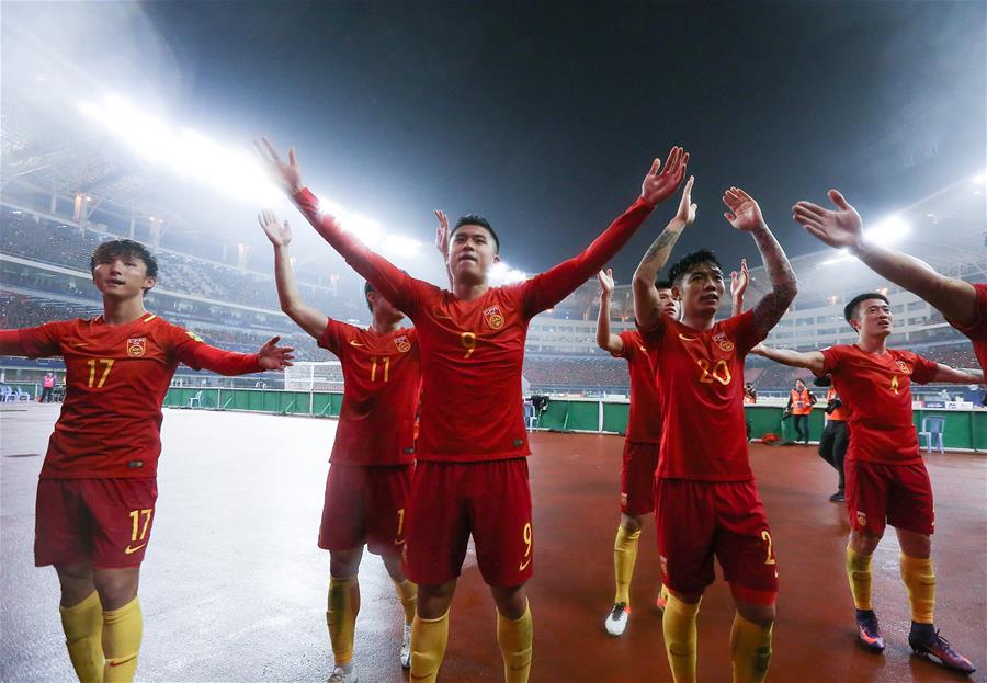 （體育）（13）足球——世預賽：中國隊戰勝韓國隊