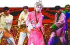 7月12日，山東藝術團的演員在臺北表演山東地方戲聯唱。