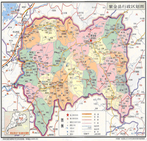 紫金县行政区划图图片
